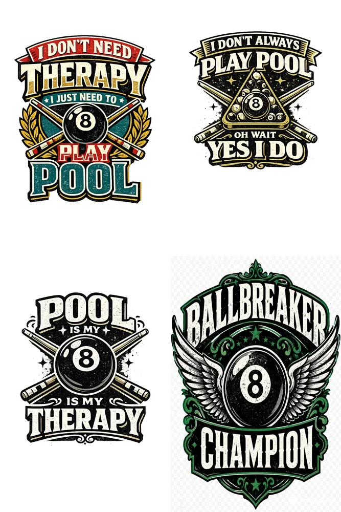 Funny Pool Billiards Tshirt Designs