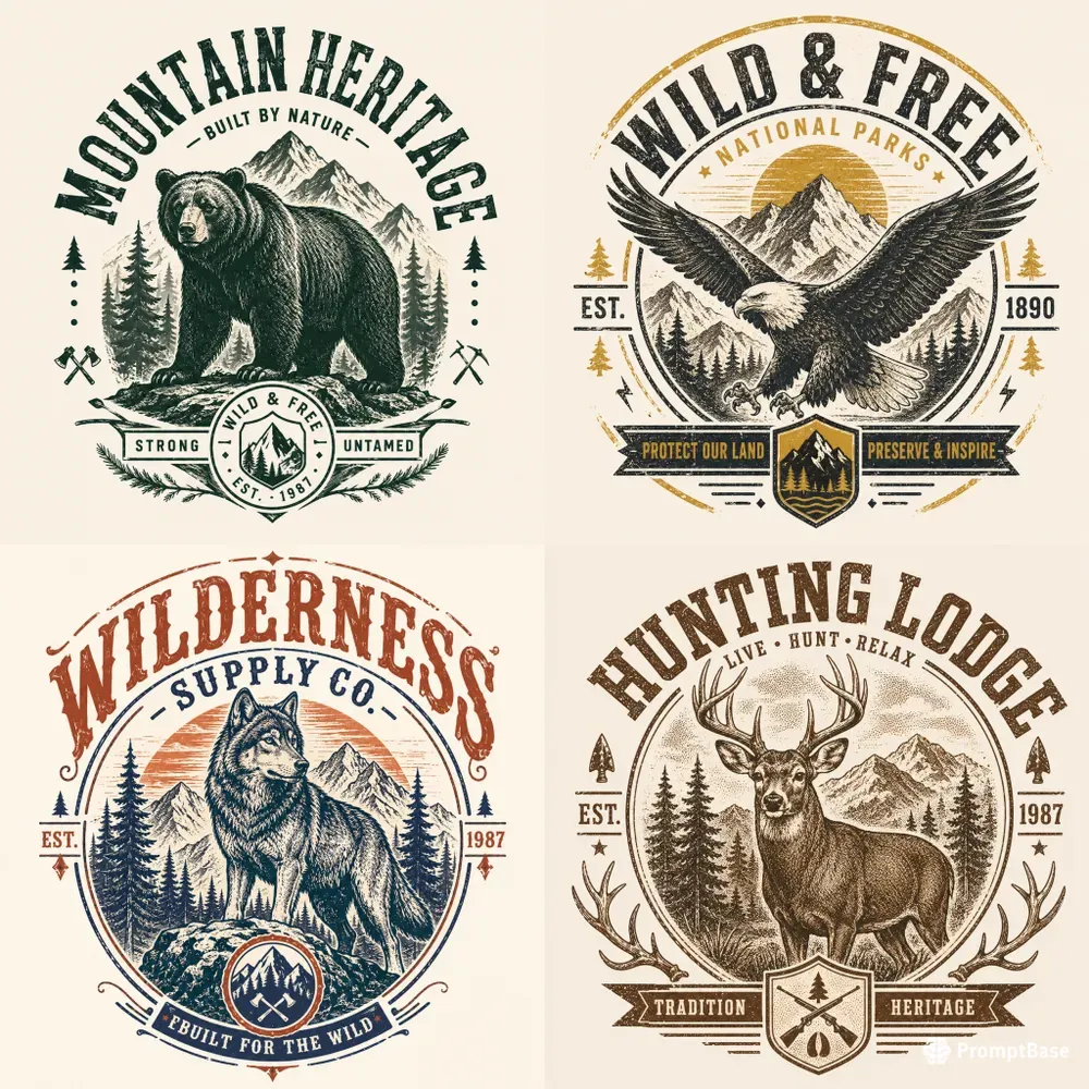 Vintage Animal Heritage Tshirt Generator