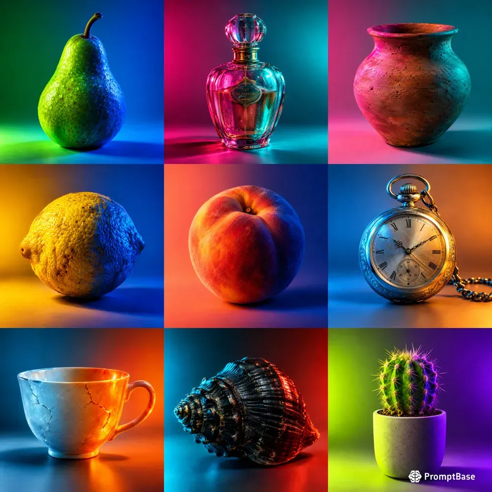 Surreal Neon Object Portraits