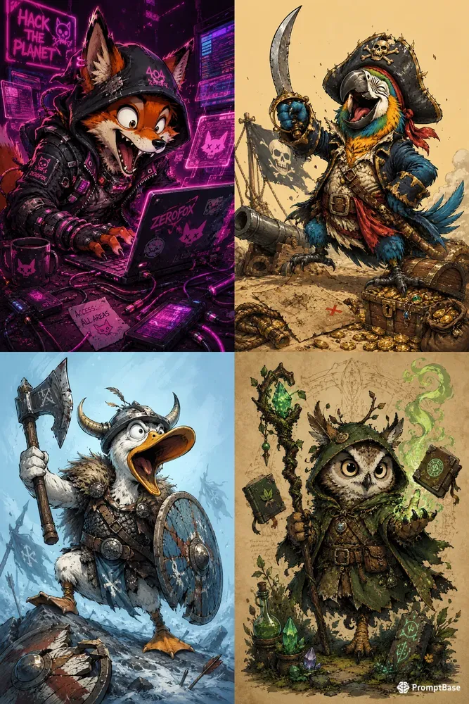 Sketchy Fantasy Cartoon Creatures
