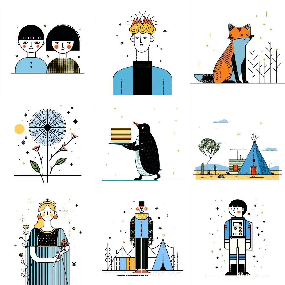 Scandinavian Minimal Folk Illustrations