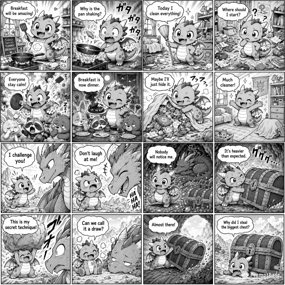 Tiny Dragon 4panel Manga Comics