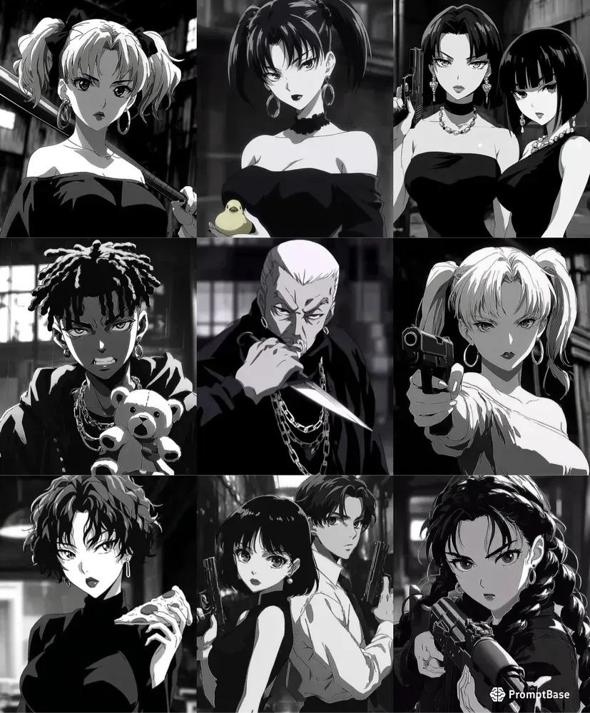 Noir Anime Character Scenes