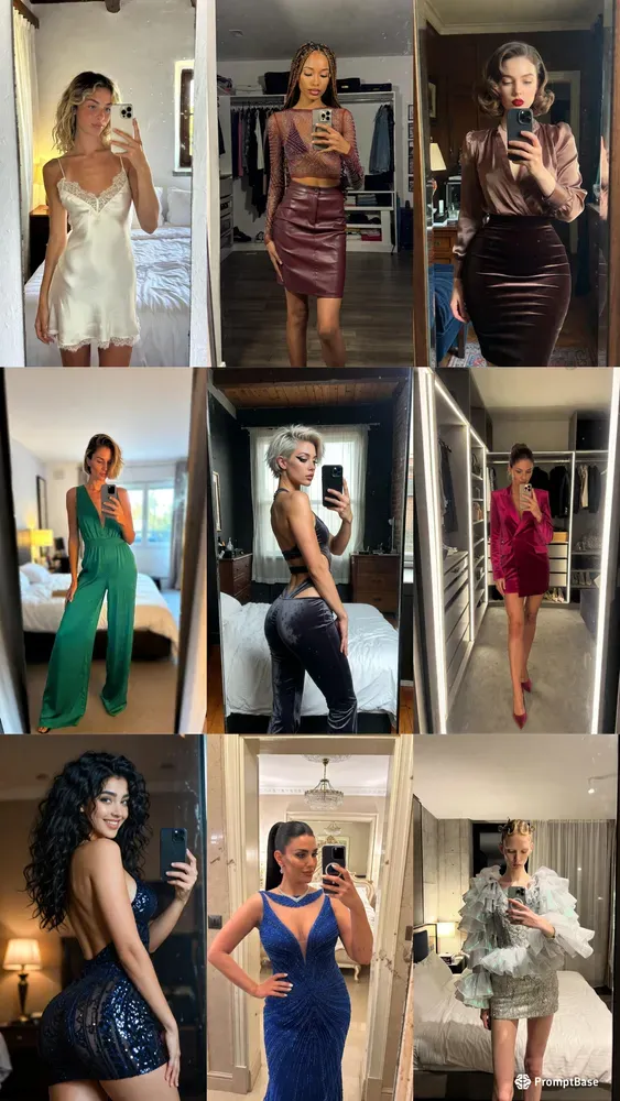 Ultrarealistic Influencer Mirror Selfies