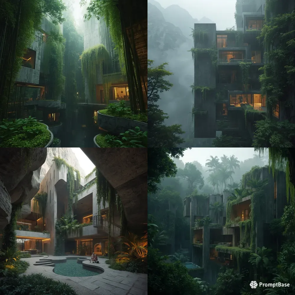 Biophilic Brutalist Architecture Concepts