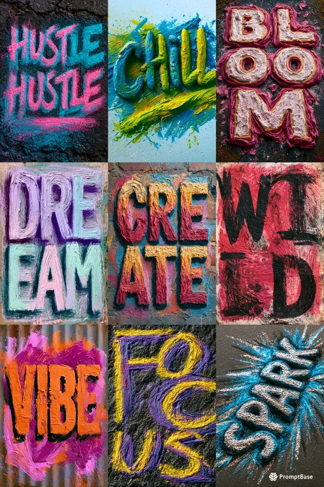 Vibrant Crayon Typography Art