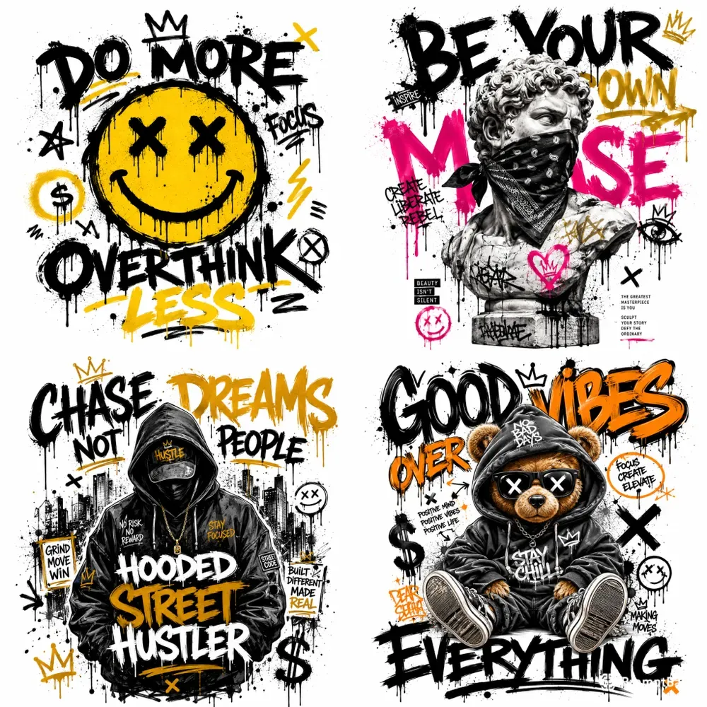 Urban Graffiti Motivation Tshirt Designs
