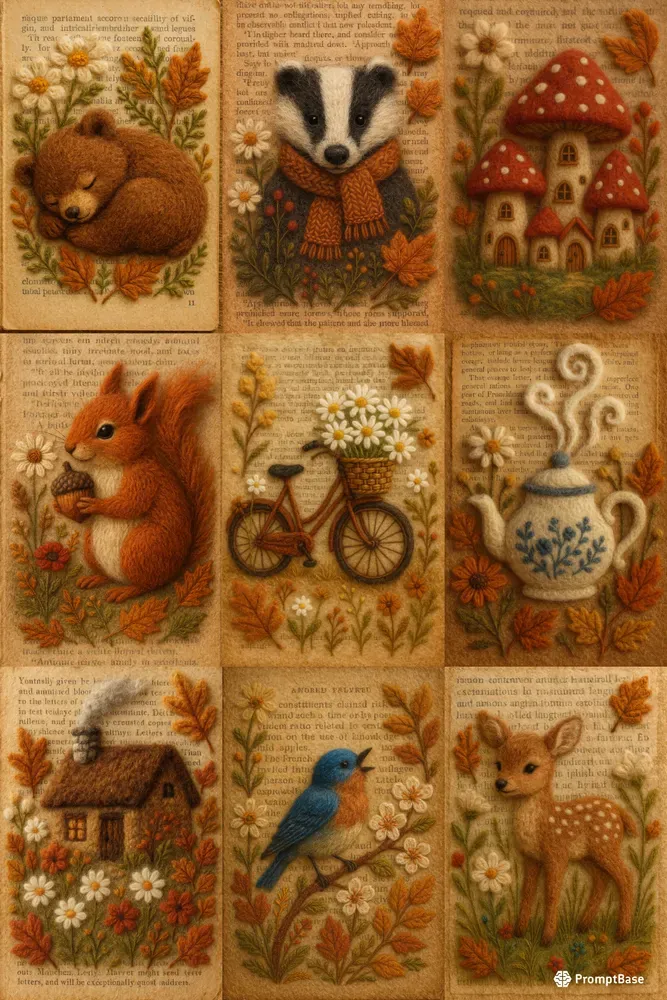 Vintage Felt Paper Tales