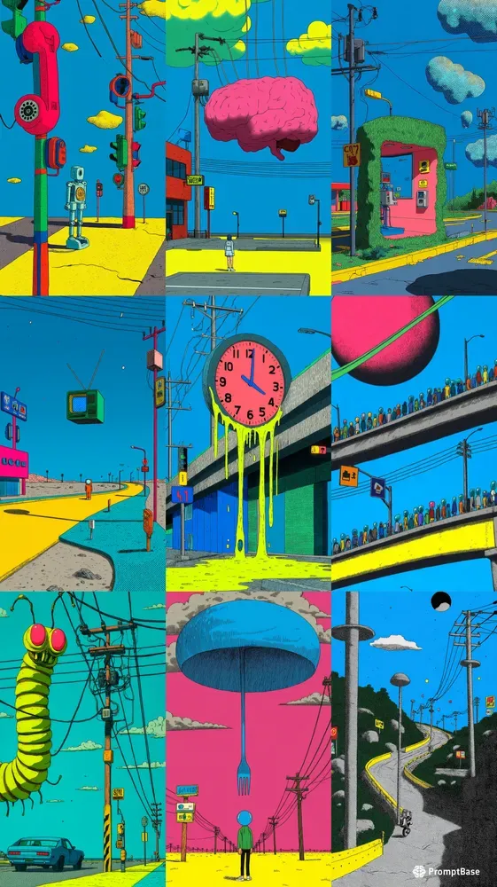 80s Psychedelic Scifi Comic Panels
