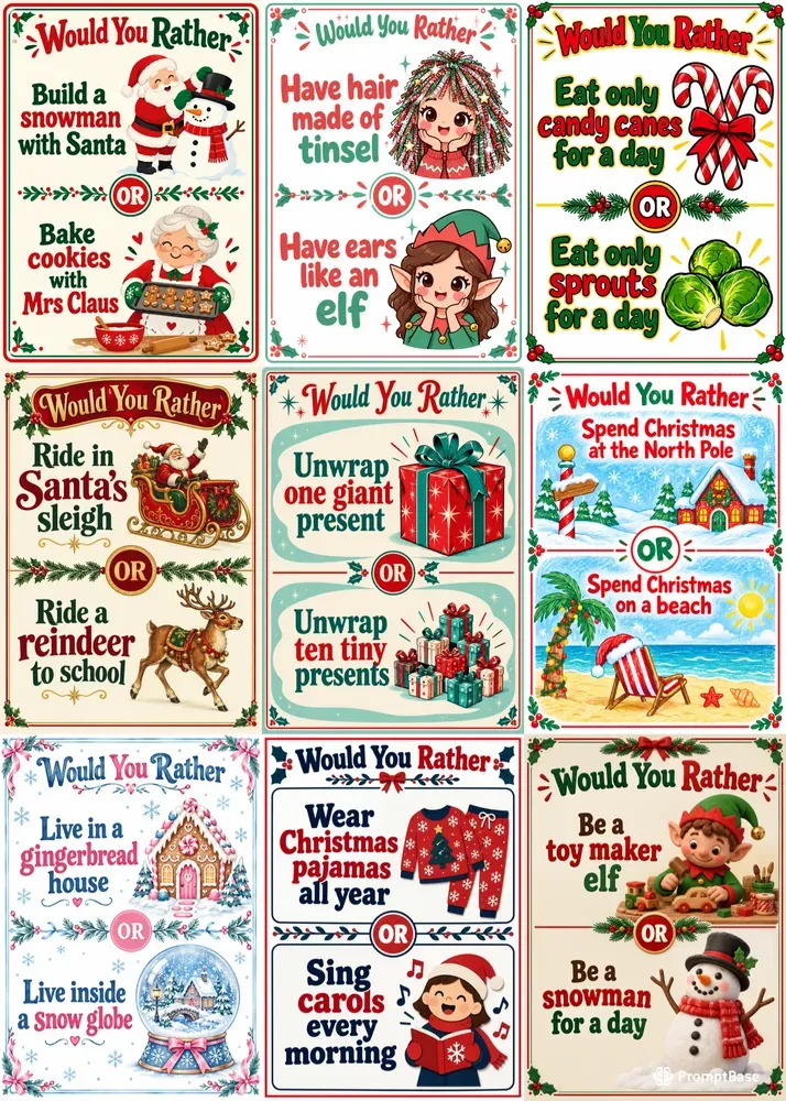 Christmas Would You Rather Cards