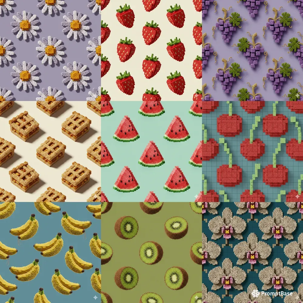 Tactile Voxel Seamless Patterns