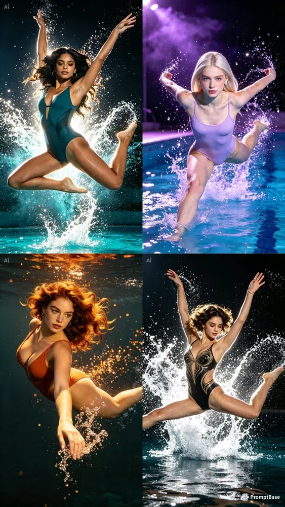 Dramatic Water Leap Portraits
