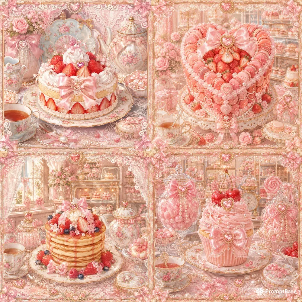 Retro Pastel Coquette Food Art