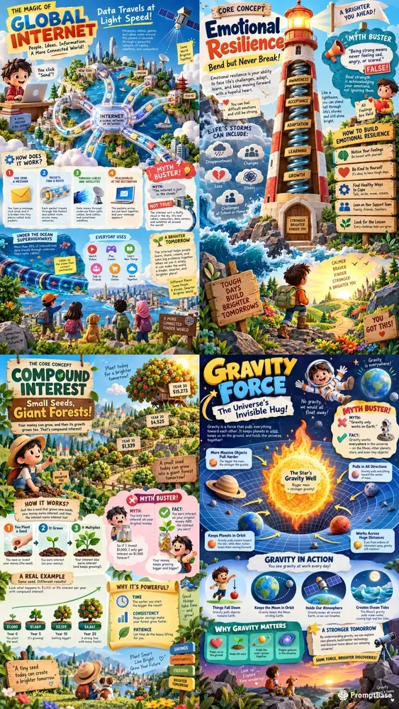 Whimsical Vertical Kids Info Graphics