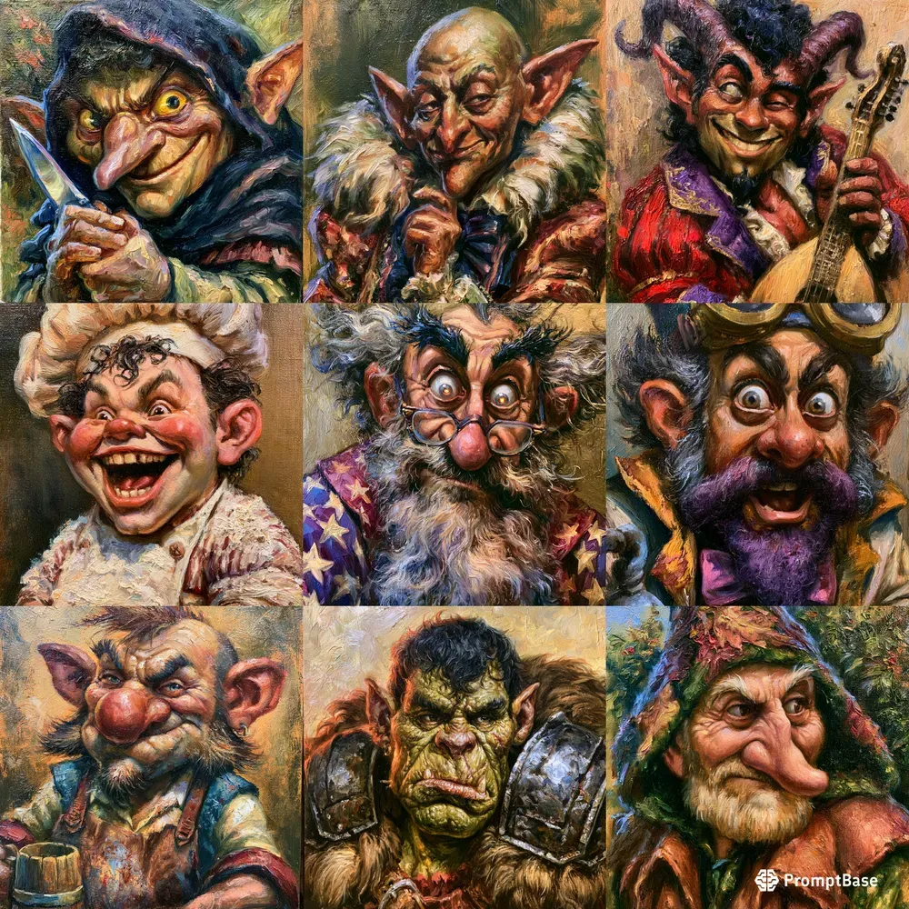 Expressive Fantasy RPG Oil Characters
