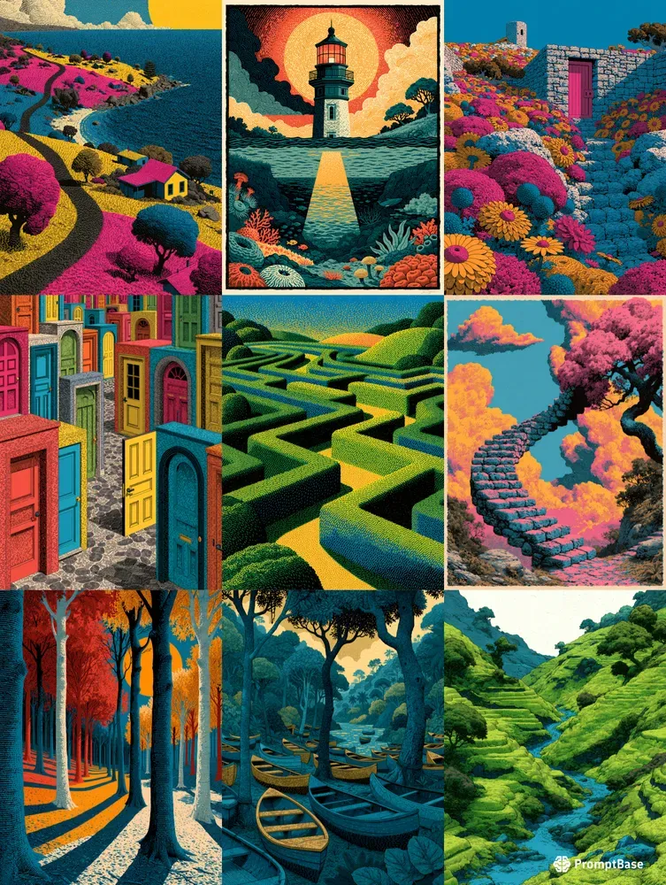 Retro Risograph Surreal Art