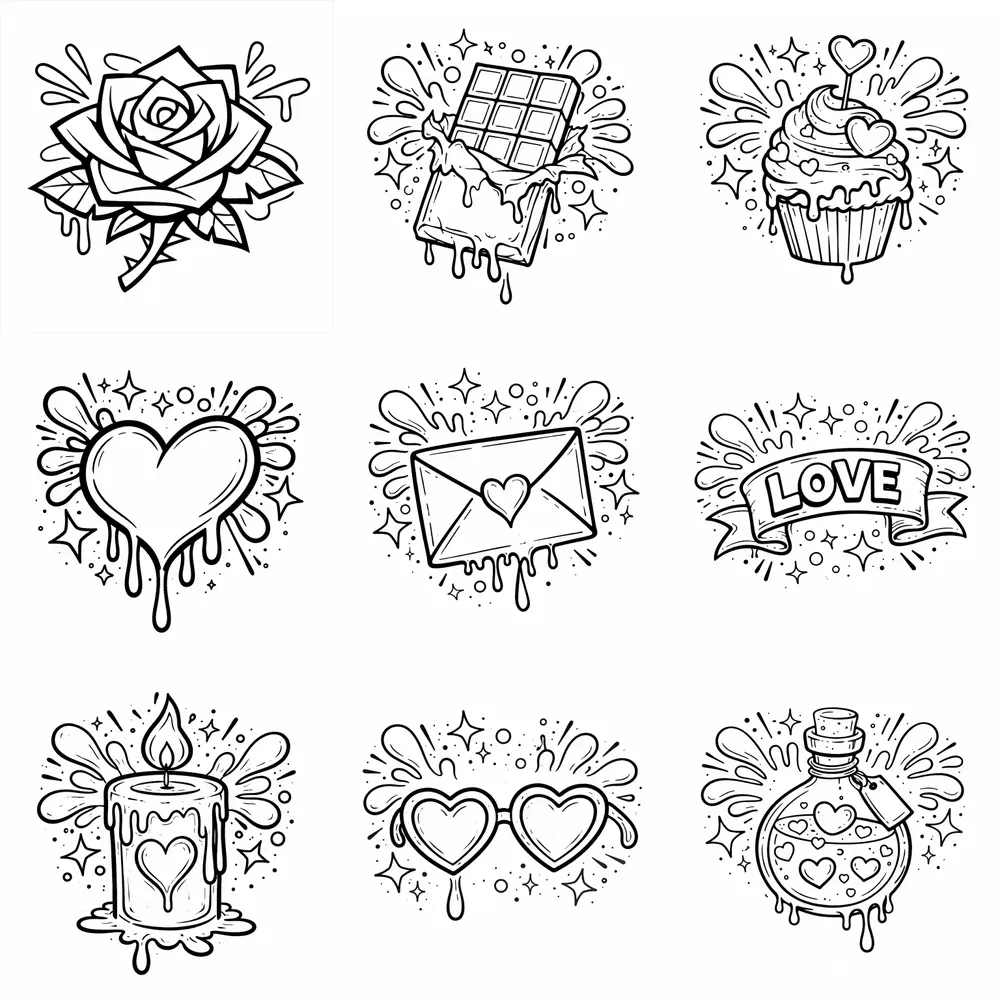 Graffiti Valentines Day Coloring Books