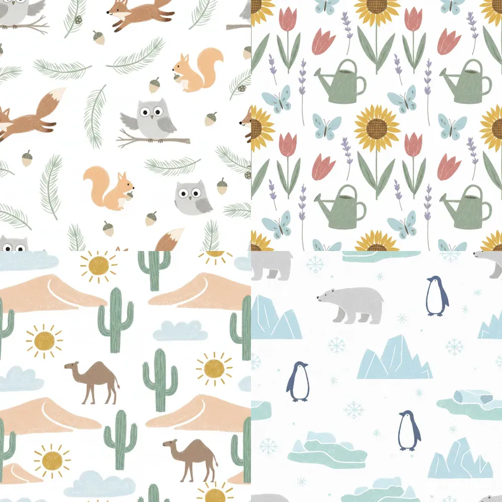 Pastel Naive Chalk Patterns