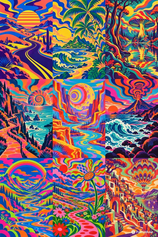 Psychedelic Landscape Posters