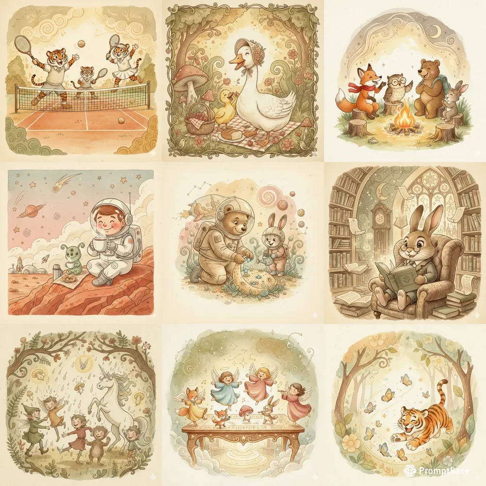 Whimsical Cozy Storybook Illustrations