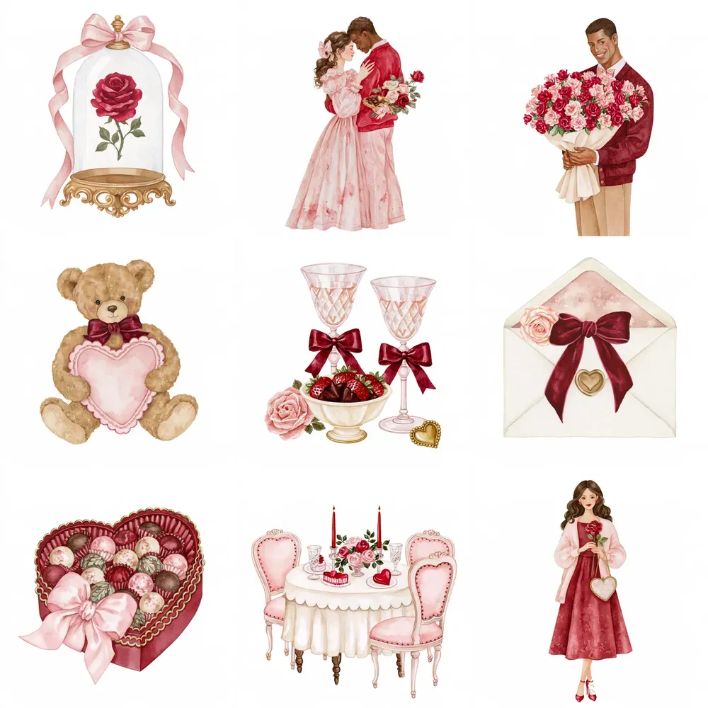 Romantic Watercolor Cliparts