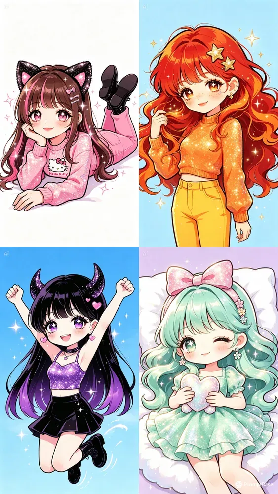 Kawaii Cartoon Girls