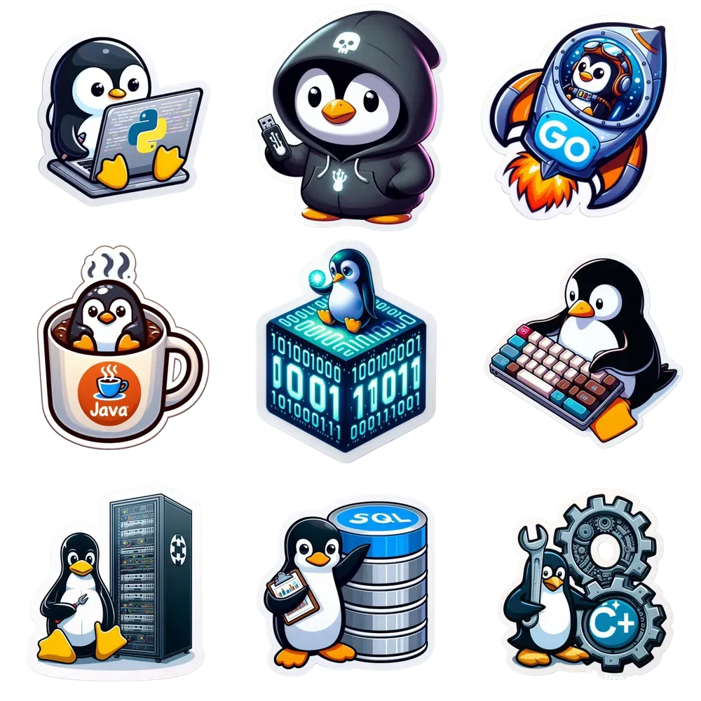 Tux Linux Penguin Minimalist Developers