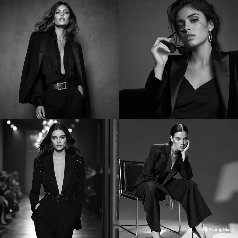 Black White Glamour Fashion Portraits