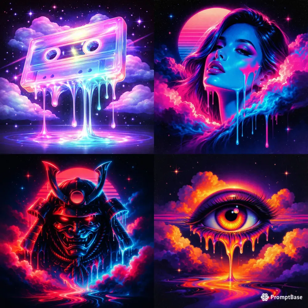 Synthwave Surreal Dripping Art Generator