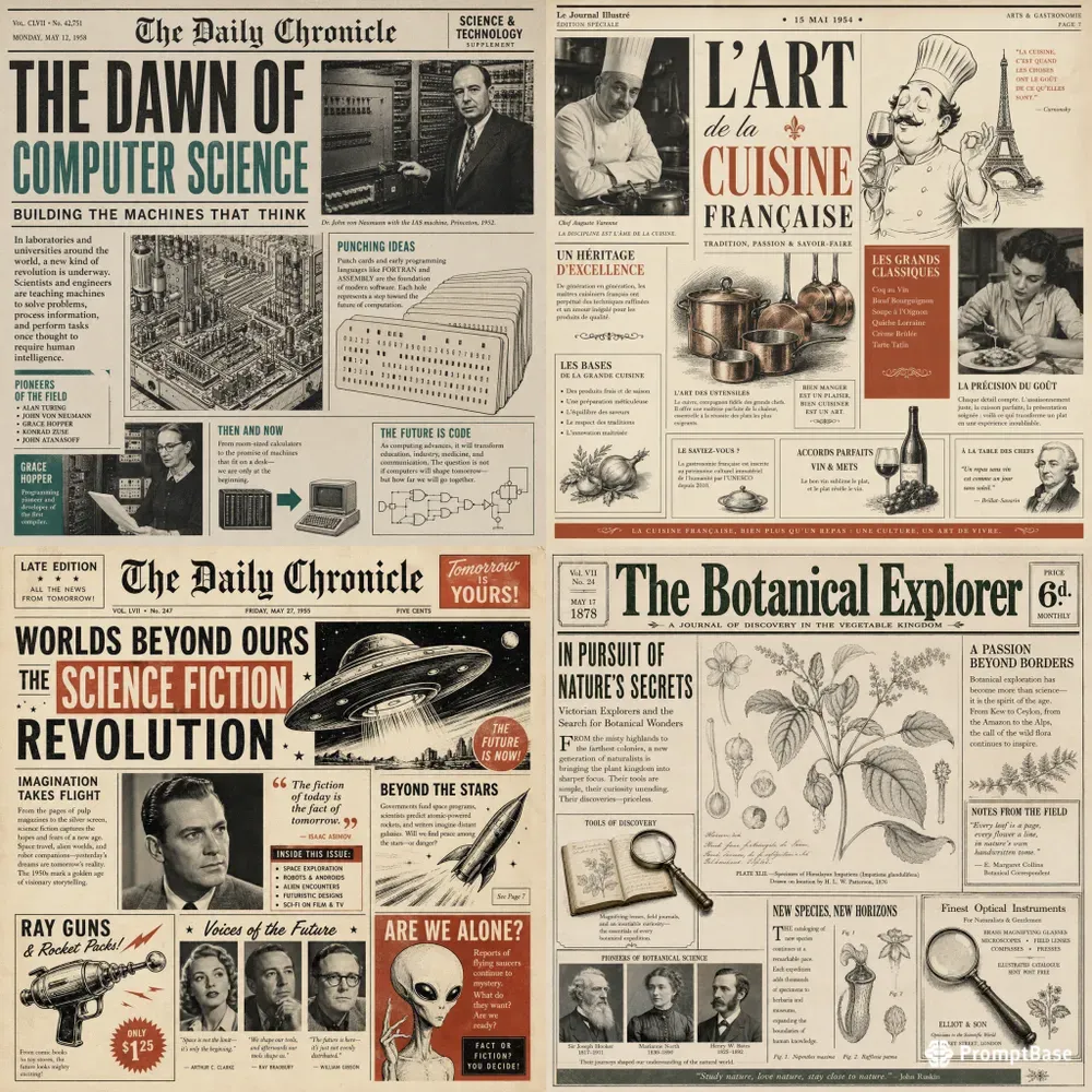 Vintage Newspaper Editorial Designs