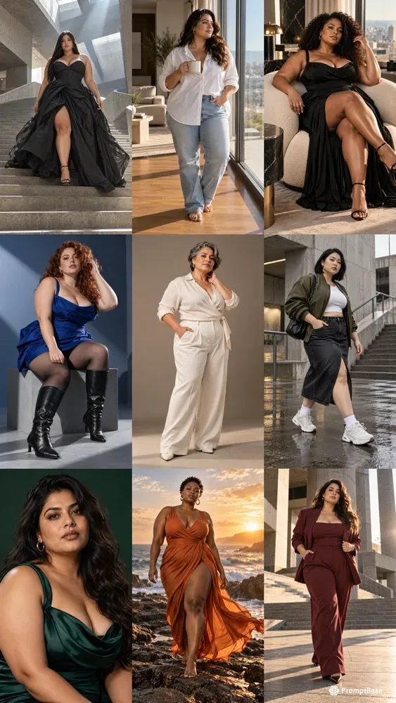 Hyperrealistic Plus Size Fashion Photos