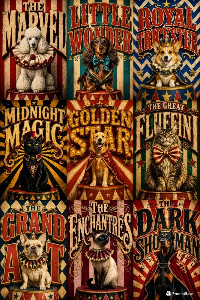 Vintage Circus Pet Poster Art
