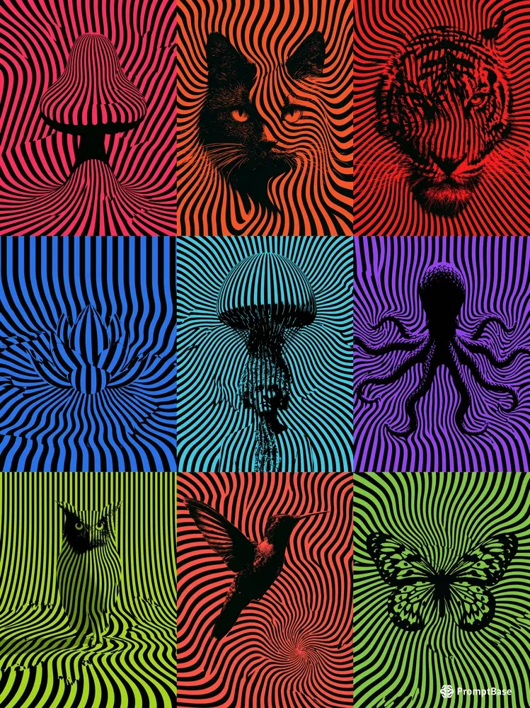 Psychedelic Op Art Poster Prints