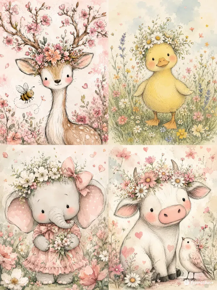 Whimsical Floral Friends Junk Journals