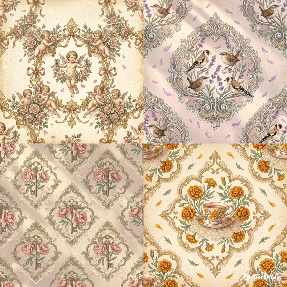Romantic Victorian Seamless Patterns