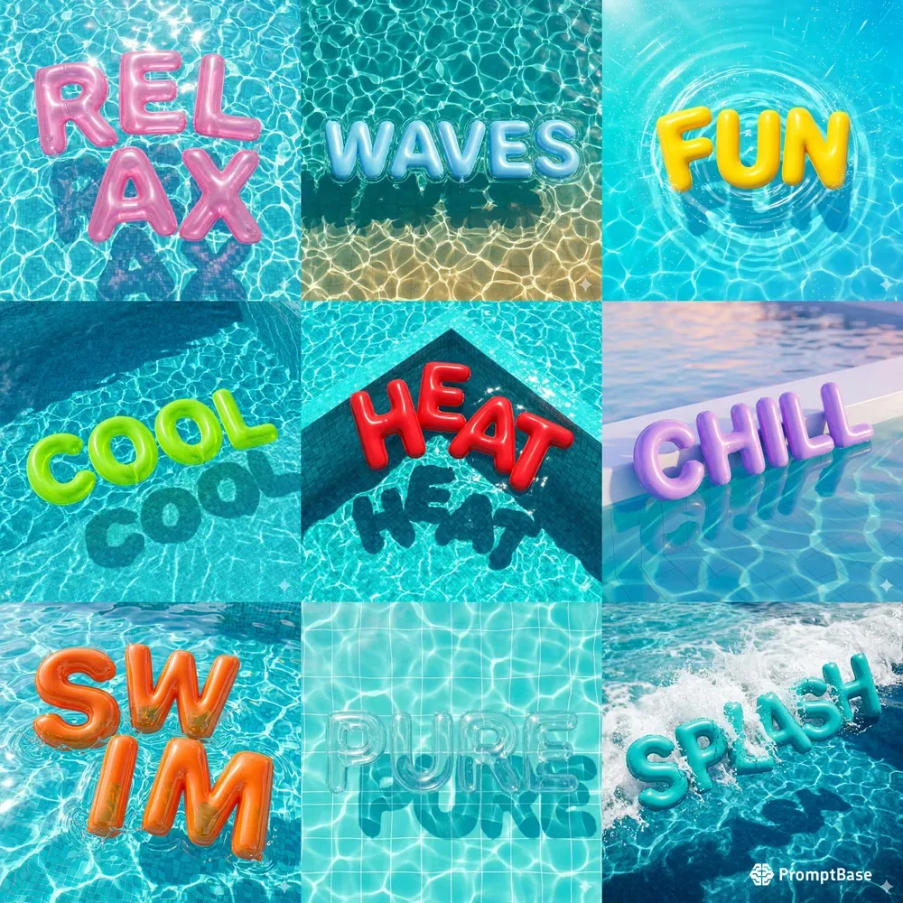 Summer Inflatable 3D Floating Typography