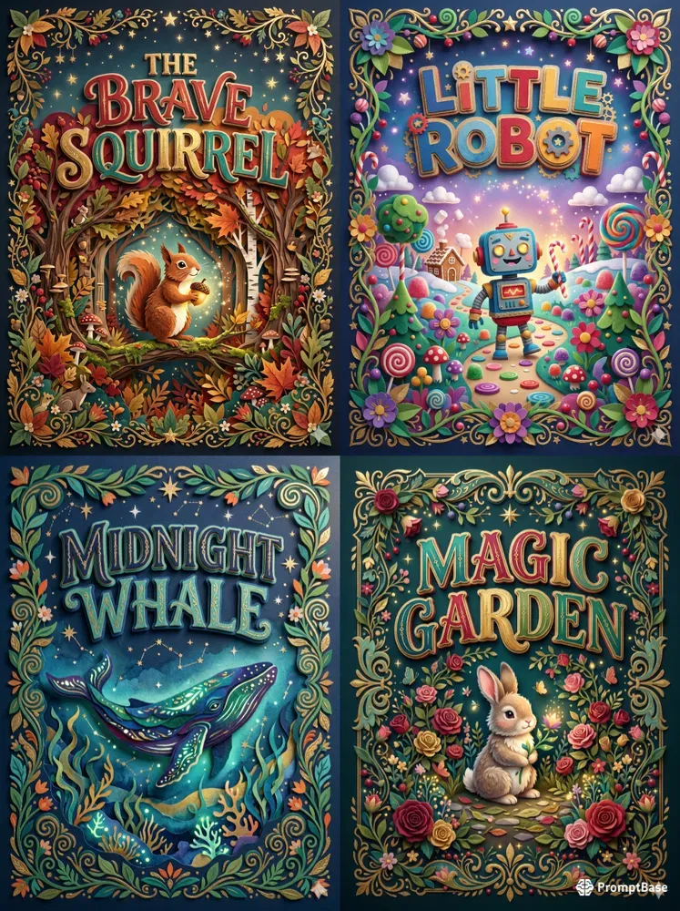 Storybook Typography Book Cover Art