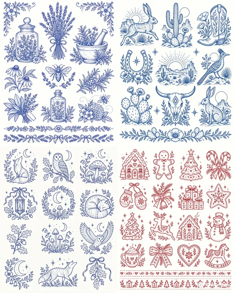 Folk Embroidery Transfer Sheets