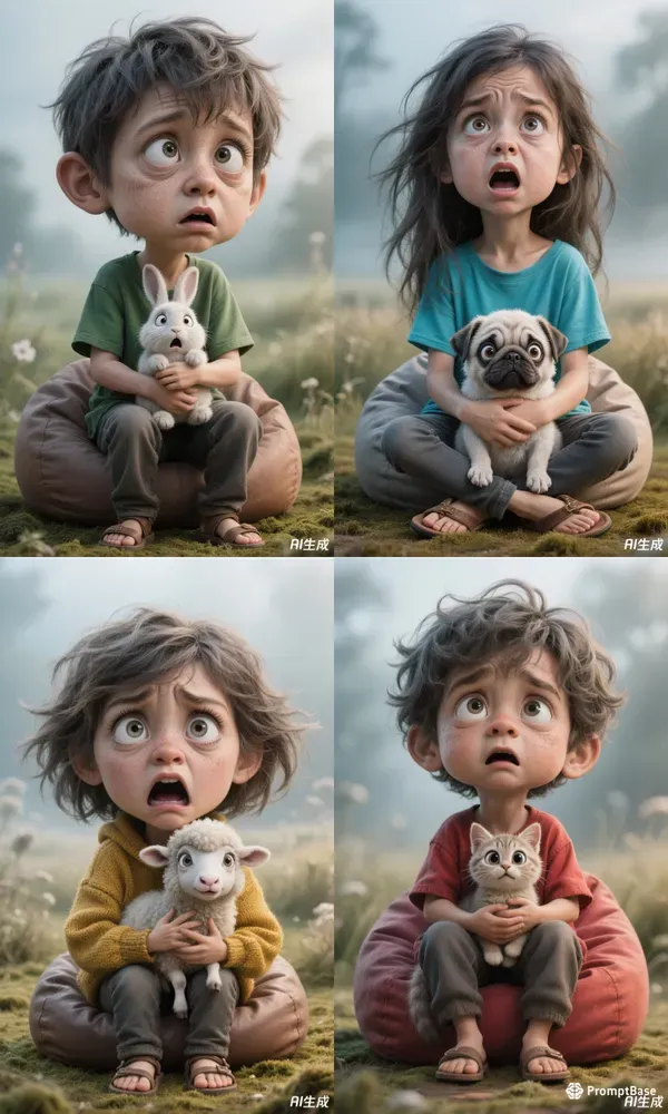 Curious And Shocked Cartoon Characters