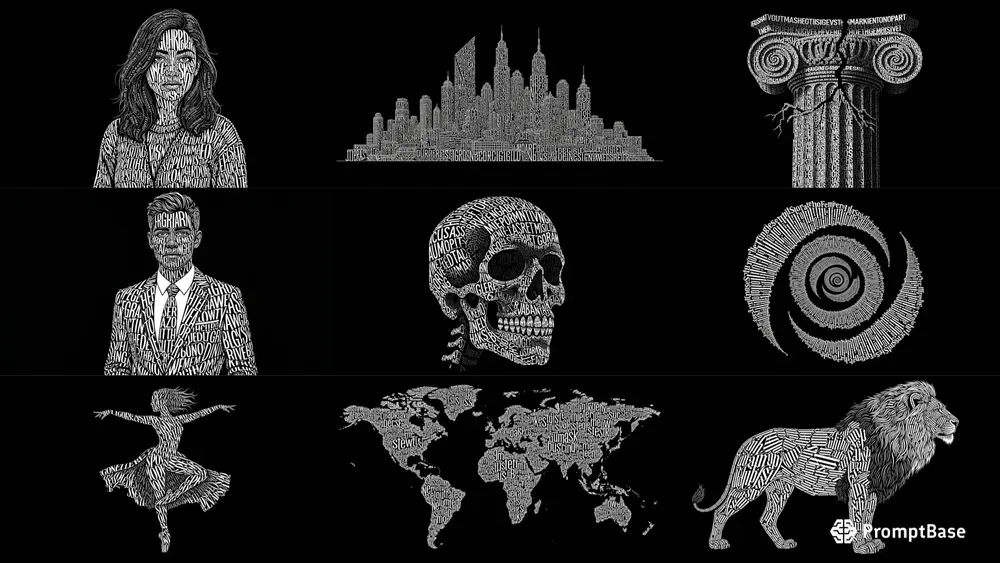 Typographic Calligram Art