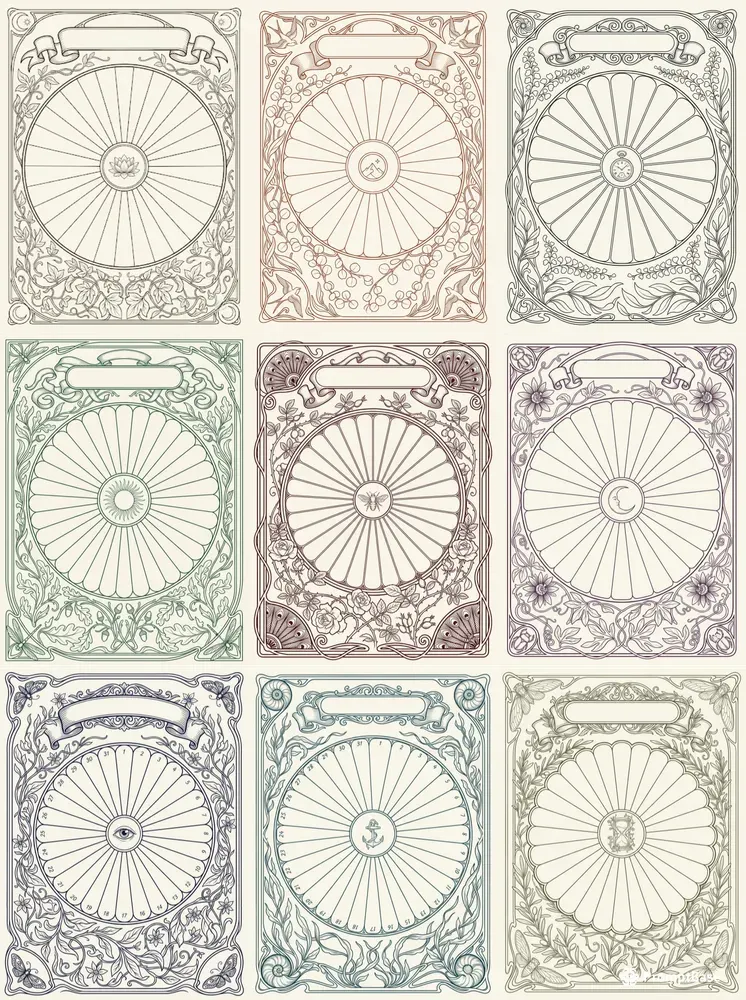 Art Nouveau Radial Habit Tracker Pages