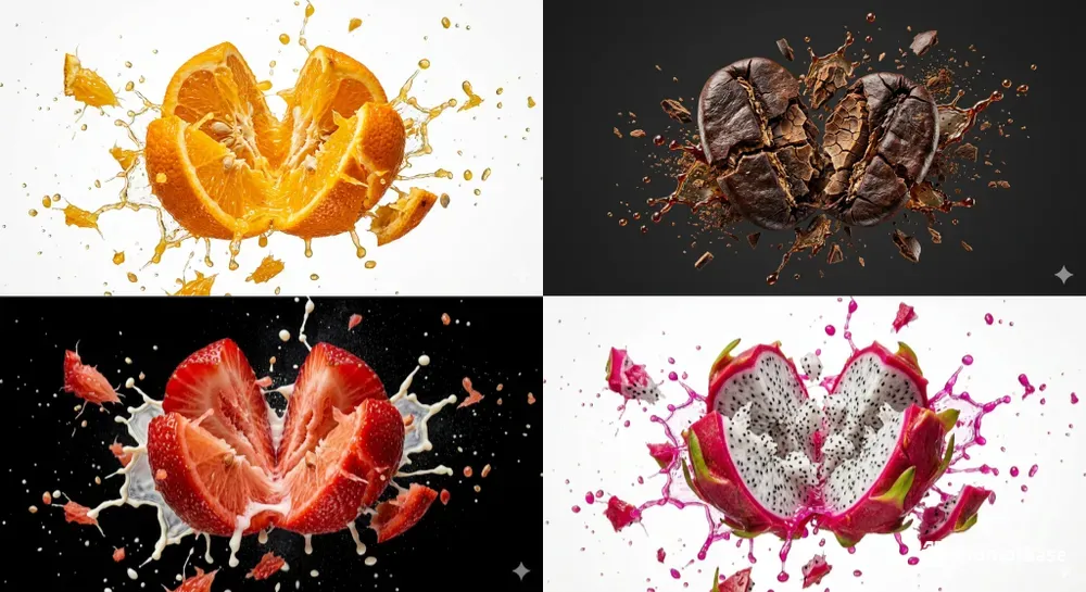 Hyperrealistic Food Explosion Macros
