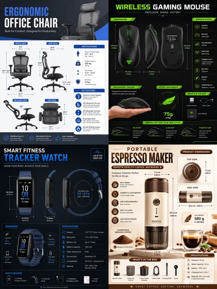 Product Size Infographics For Ecommerce