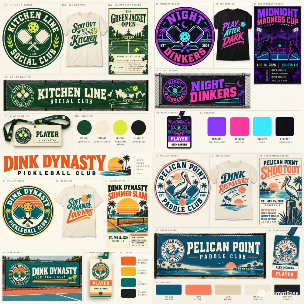 Pickleball Club Brand Identity Sheets