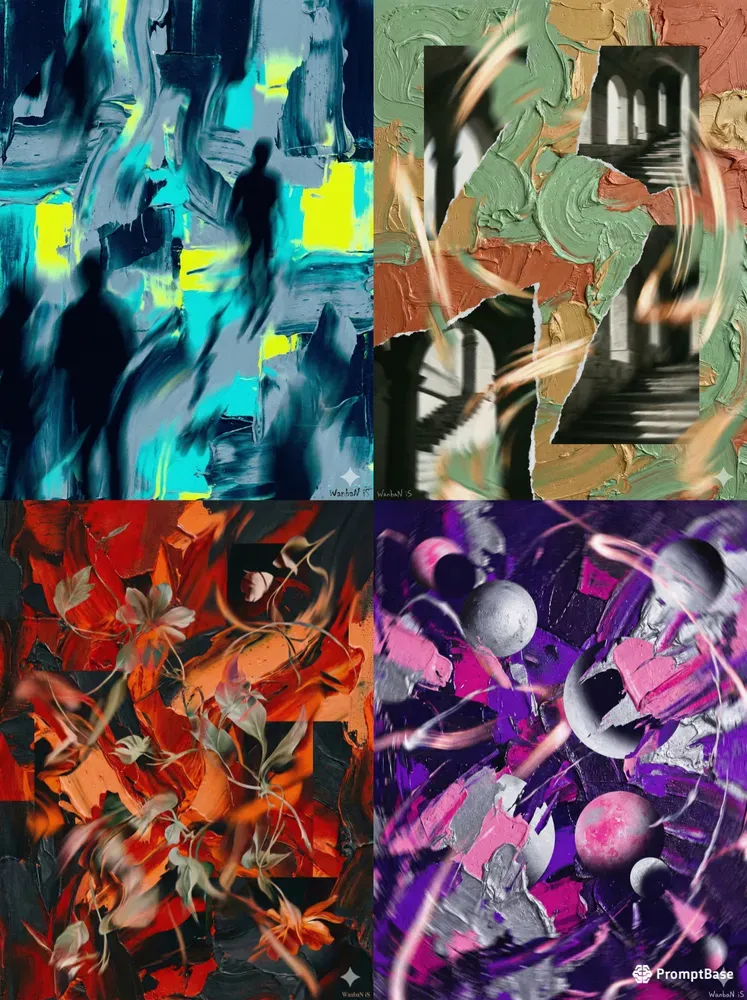 Liquid Glass Impasto Surrealism