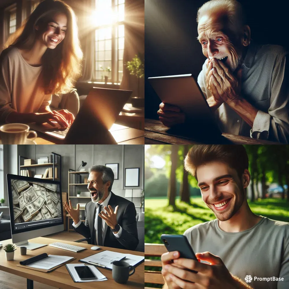 Cinematic Success Reaction Portraits