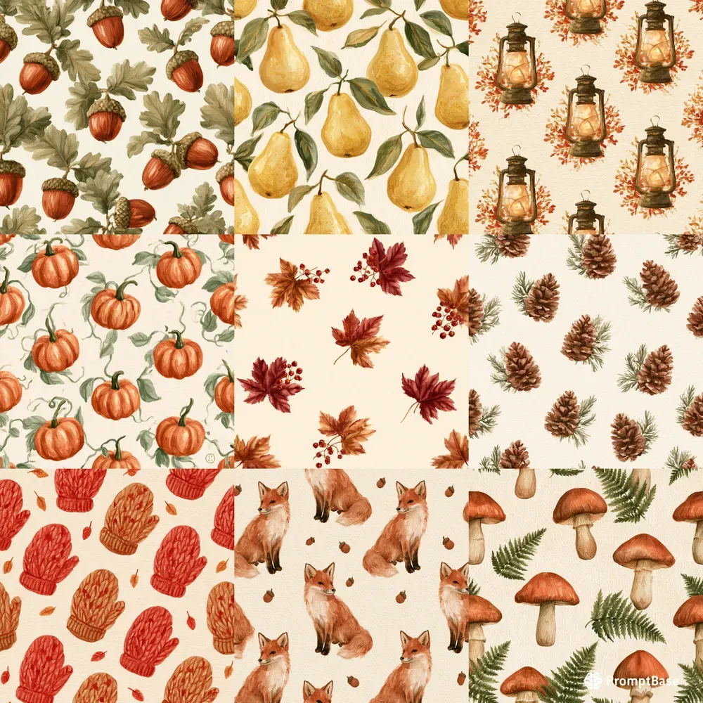 Painted Autumn Scrapbook Papers