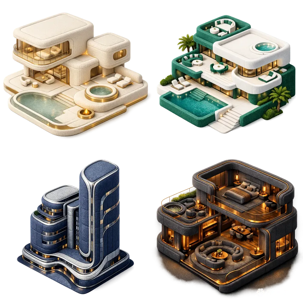 Luxury Real Estate 3D App Icon Assets