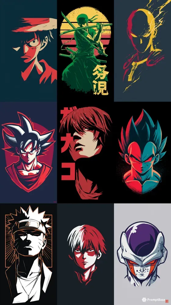 Minimalist Anime Inspired Tshirt Designs