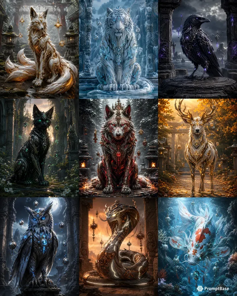 Biomechanical Animal Deity Art
